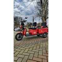 Triciclu Electric Pemotto V7, 3000W, Pasager + Benă Rabatabilă 70x55 cm