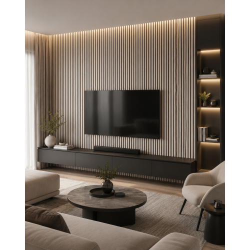 Декоративная акустическая реечная панель 60 × 280 см
